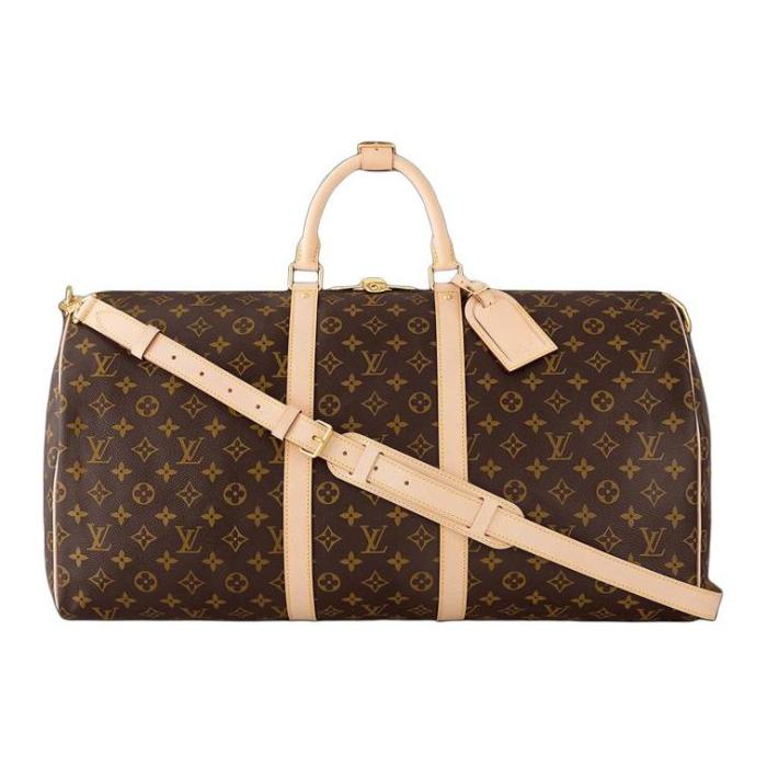 LOUIS VUITTON Keepall Canvas With Leather Travel Bag, Shoulder Bag, Crossbody Bag, Handbag Men's Brown M41414 Bag L55cm W26cm H31cm