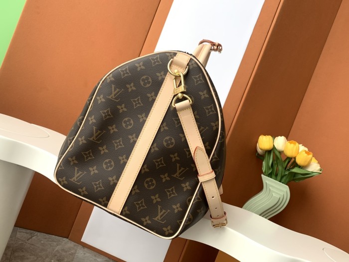 LOUIS VUITTON Keepall Canvas With Leather Travel Bag, Shoulder Bag, Crossbody Bag, Handbag Men's Brown M41414 Bag L55cm W26cm H31cm