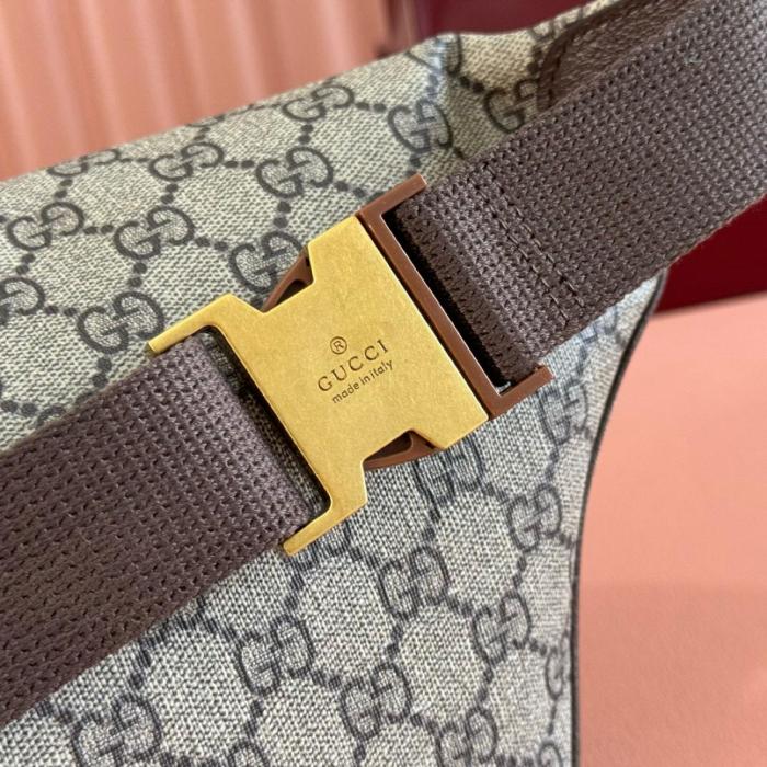 GUCCI Ophidia Coated Fabric Fanny Pack Large Men's Beige & Dark Brown 839104-FAEOF-9745 L46cm W5cm H18cm