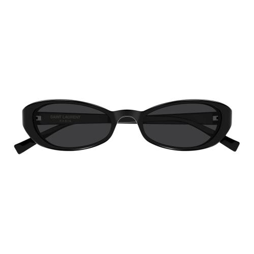 SAINT LAURENT Recycled Acetate Oval Sunglasses Women's Bright Black