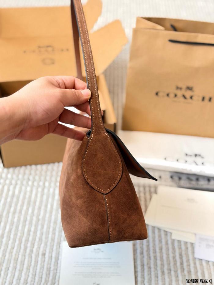 COACH Chelsea Cow Split Leather Shoulder Bag Large Women's Warm Brown CDS59-B4WBR size L30cm W12cm H18cm