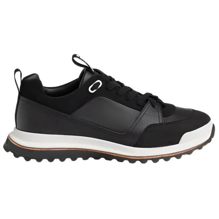 HERMES Leader Low top Casual Shoes Men's Black