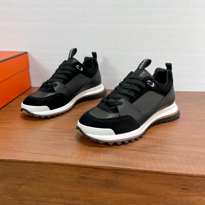 HERMES Leader Low top Casual Shoes Men's Black