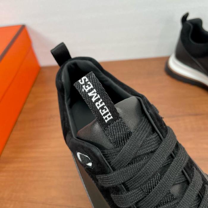 HERMES Leader Low top Casual Shoes Men's Black