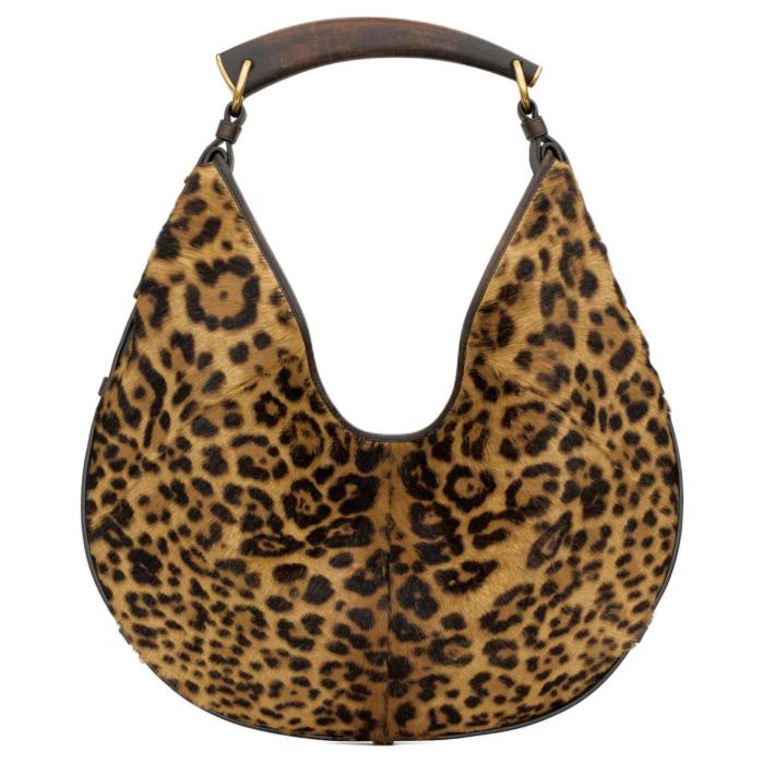 SAINT LAURENT Calfskin Shoulder Bag Medium Women's Leopard Print 862029-AAGE2-2077 Top Length 24cm Bottom Length 40cm Width: 3cm Height 24-33cm