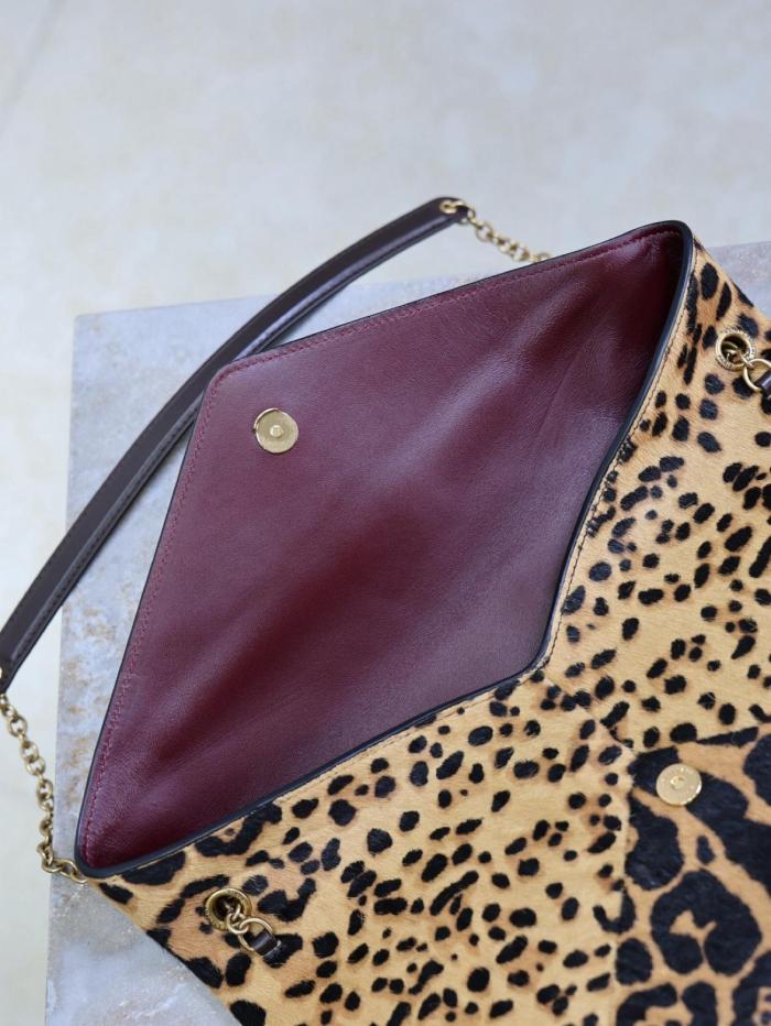 SAINT LAURENT Cassandre Sheepskin Shoulder Bag Large Women's Brown & Black 853610-AAFQT-2499 L28cm W5cm H17cm