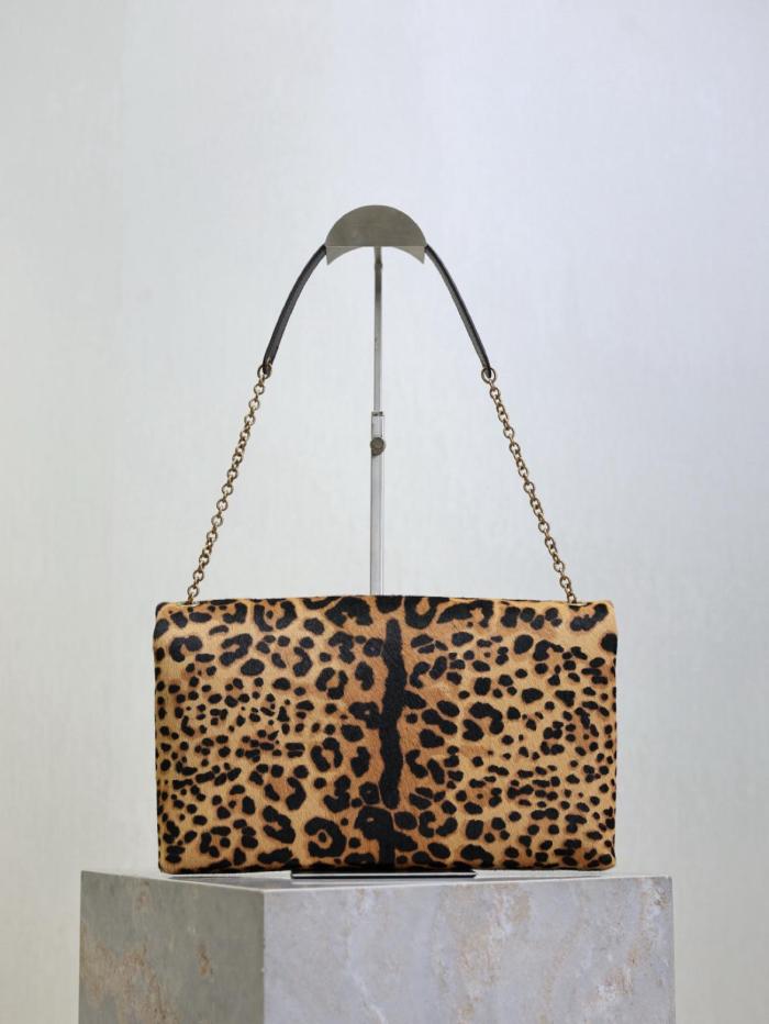 SAINT LAURENT Cassandre Sheepskin Shoulder Bag Large Women's Brown & Black 853610-AAFQT-2499 L28cm W5cm H17cm