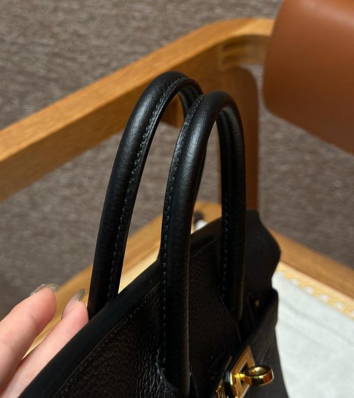 HERMES Birkin Togo Calfskin Birkin Bag Handbag 25 Women's 89 Noir Black H041344CC89 L25cm W13cm H20cm