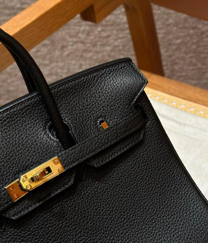 HERMES Birkin Togo Calfskin Birkin Bag Handbag 25 Women's 89 Noir Black H041344CC89 L25cm W13cm H20cm