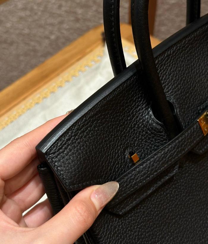 HERMES Birkin Togo Calfskin Birkin Bag Handbag 25 Women's 89 Noir Black H041344CC89 L25cm W13cm H20cm