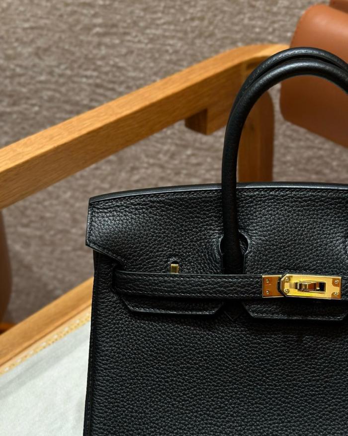 HERMES Birkin Togo Calfskin Birkin Bag Handbag 25 Women's 89 Noir Black H041344CC89 L25cm W13cm H20cm