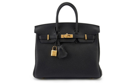 HERMES Birkin Togo Calfskin Birkin Bag Handbag 25 Women's 89 Noir Black H041344CC89 L25cm W13cm H20cm
