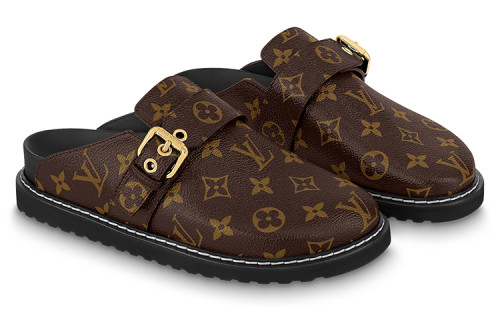 LOUIS VUITTON Closed Toe Slippers Women's Brown