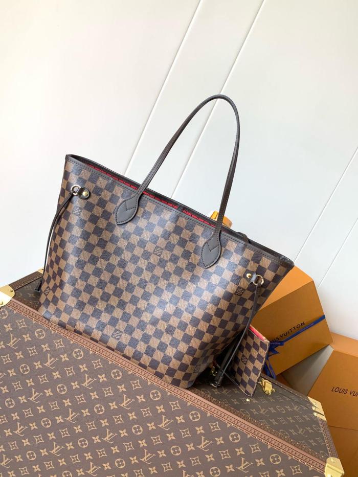 LOUIS VUITTON Damier Ebene Coated Canvas Tote Bag, Shopping Bag, Handbag, Shoulder Bag Medium Women's Brown N40599 L31cm W14cm H28cm