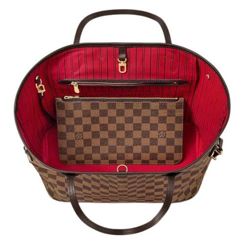 LOUIS VUITTON Damier Ebene Coated Canvas Tote Bag, Shopping Bag, Handbag, Shoulder Bag Medium Women's Brown N40599 L31cm W14cm H28cm