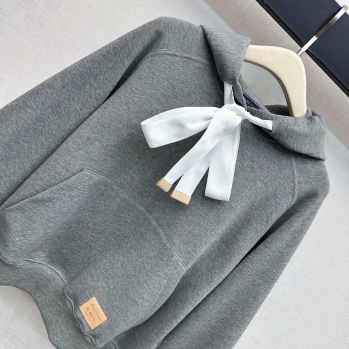 LOUIS VUITTON Sweatshirts Women's Gray Hooded Non Detachable Moderate Other