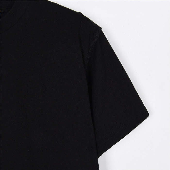 LOUIS VUITTON Men's Black Embossed Cotton Short-Sleeved T-Shirt (Regular Fit)