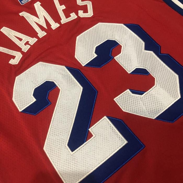 Jordan Philadelphia 76ers Basketball Jerseys Unisex Red V Neck Moderate