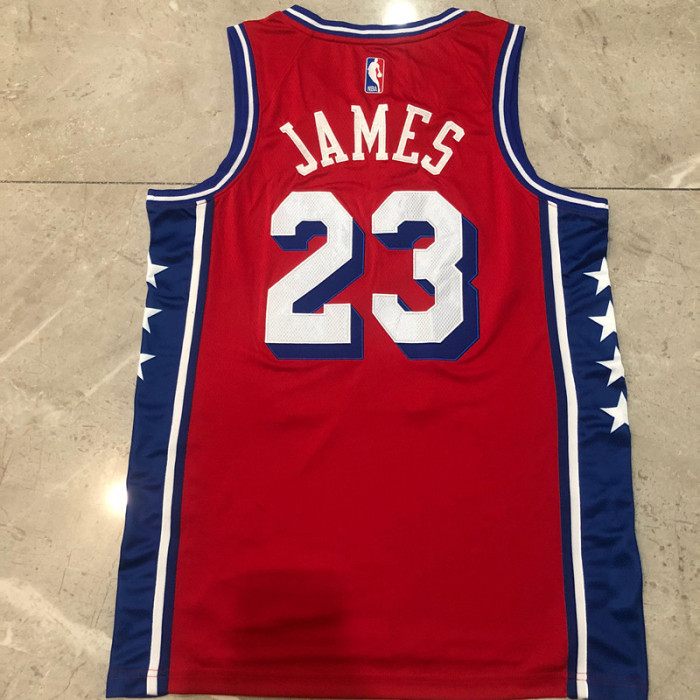Jordan Philadelphia 76ers Basketball Jerseys Unisex Red V Neck Moderate