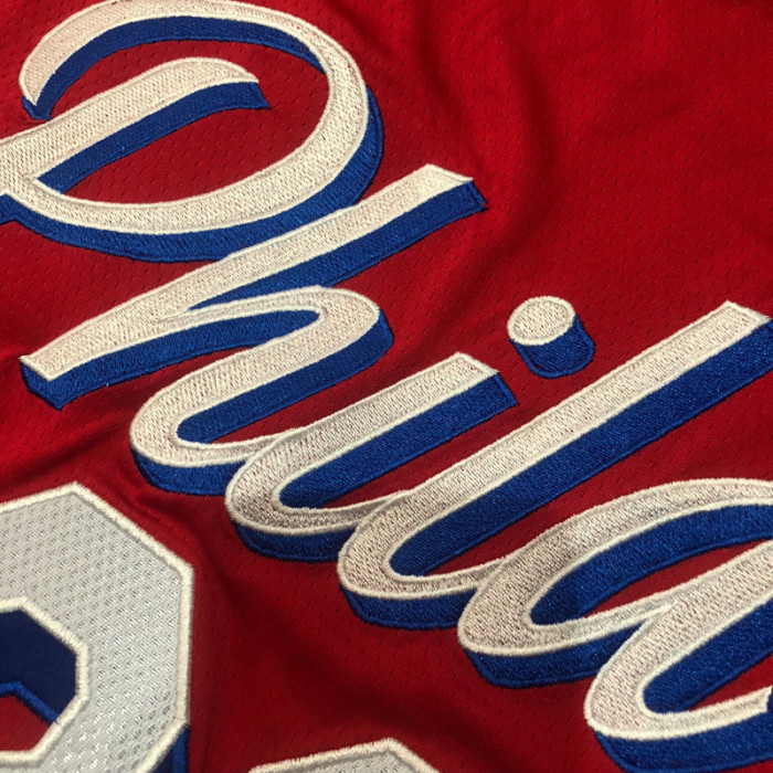 Jordan Philadelphia 76ers Basketball Jerseys Unisex Red V Neck Moderate