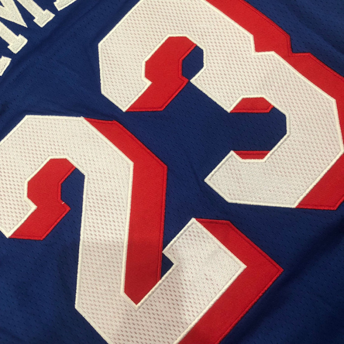 Nike Philadelphia 76ers Basketball Jerseys Unisex Royal Blue V Neck Moderate