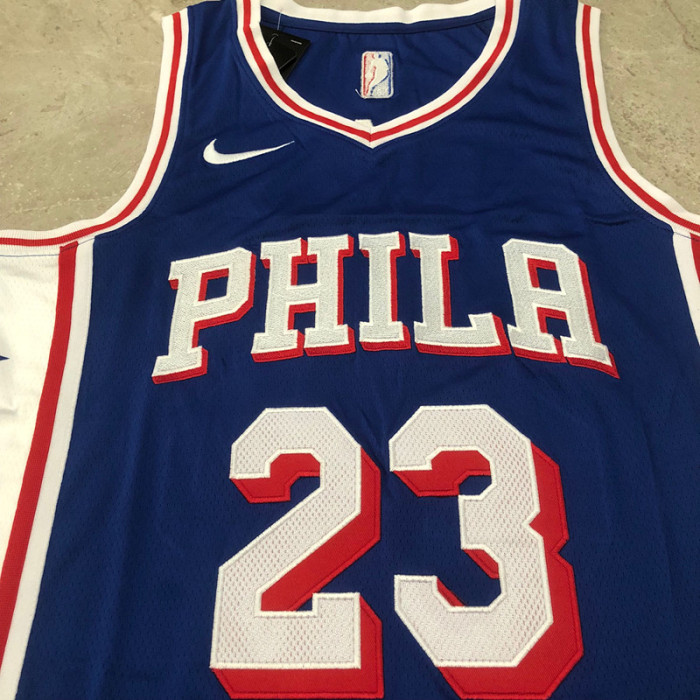 Nike Philadelphia 76ers Basketball Jerseys Unisex Royal Blue V Neck Moderate