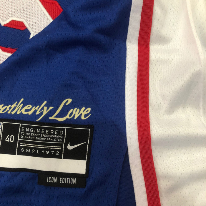 Nike Philadelphia 76ers Basketball Jerseys Unisex Royal Blue V Neck Moderate