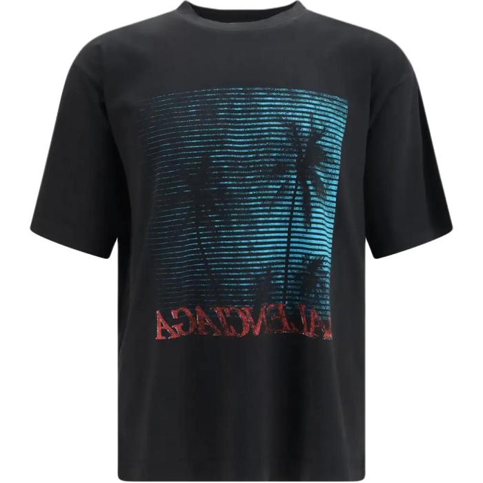 Balenciaga T Shirts Men's Black Crew Neck Straight Fit