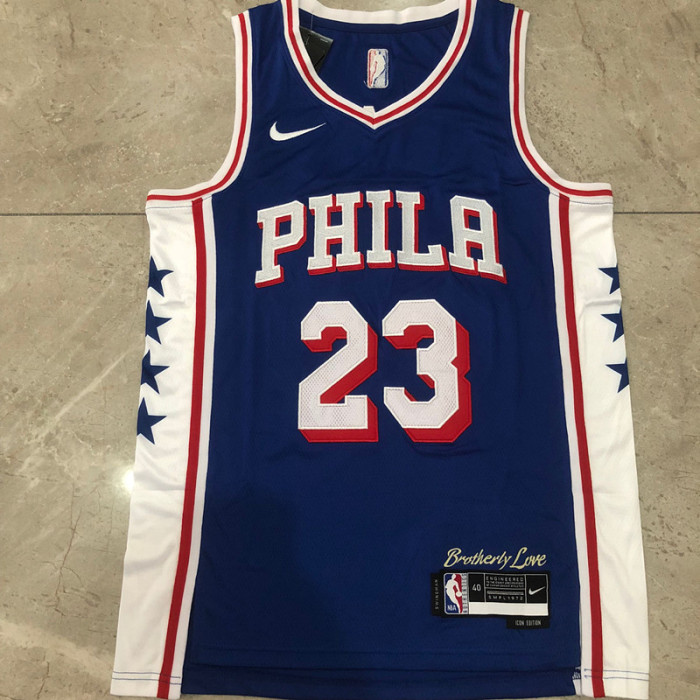 Nike Philadelphia 76ers Basketball Jerseys Unisex Royal Blue V Neck Moderate