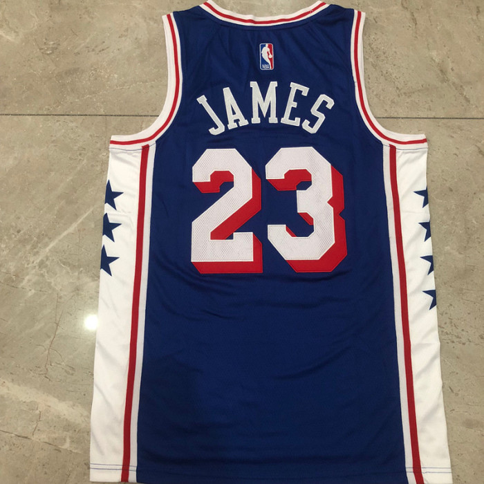 Nike Philadelphia 76ers Basketball Jerseys Unisex Royal Blue V Neck Moderate