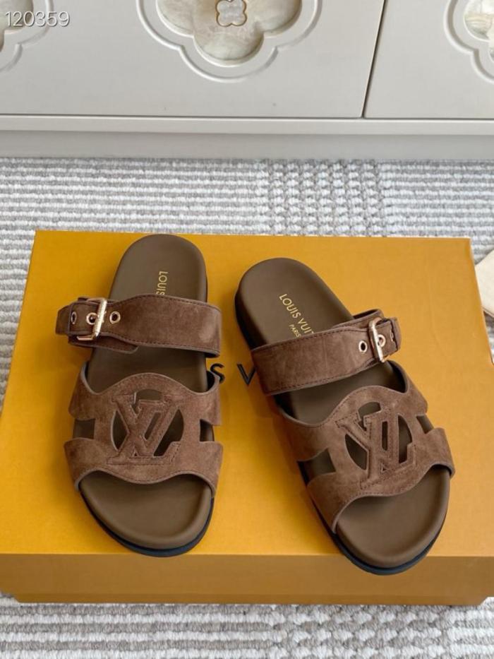 LOUIS VUITTON Isola Slide Slippers Women's Brown
