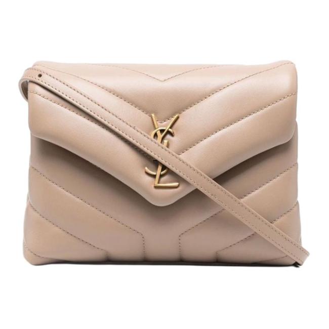 SAINT LAURENT Calfskin Shoulder Bag Women's Light Umber 678401-DV707-2721 L20ｃｍ W7.5cm H14cm