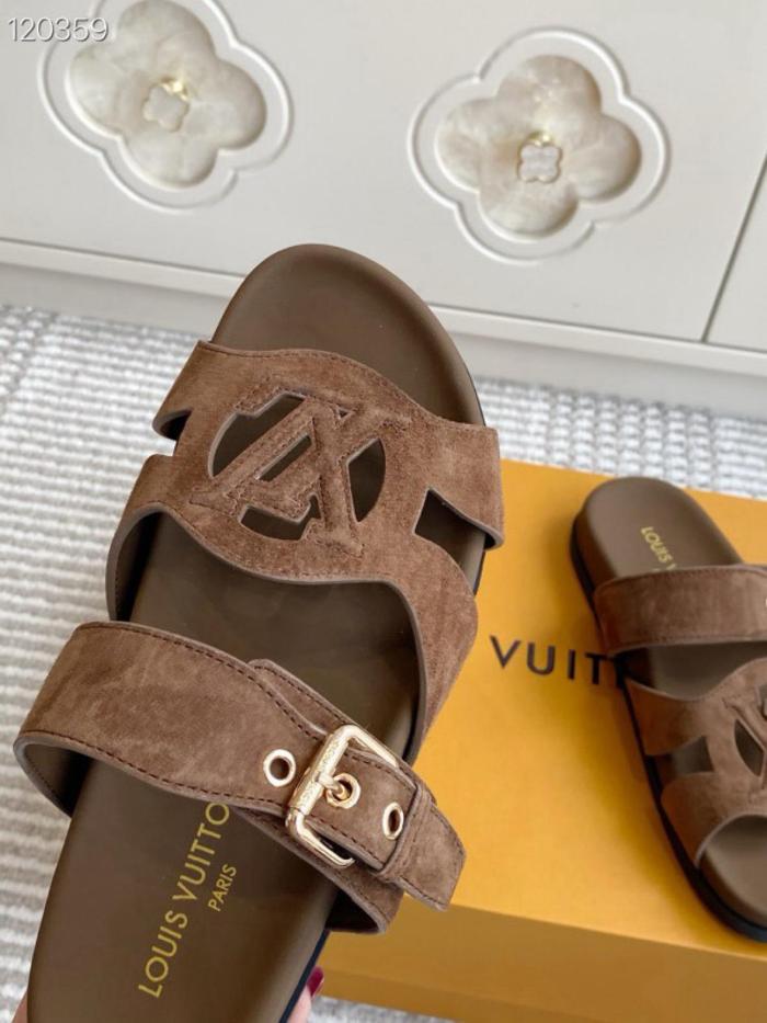 LOUIS VUITTON Isola Slide Slippers Women's Brown