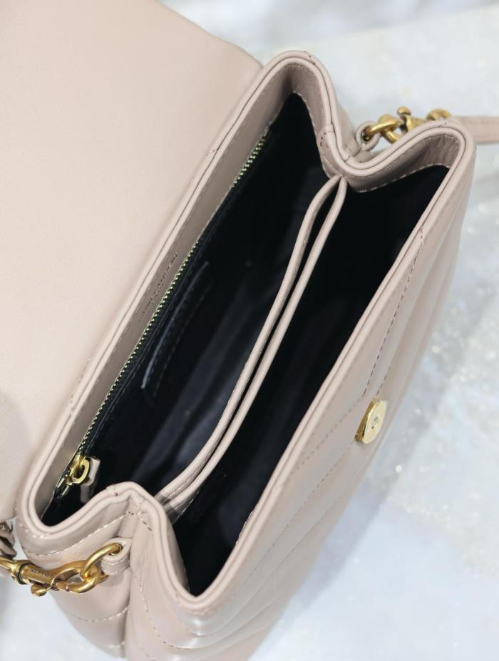 SAINT LAURENT Calfskin Shoulder Bag Women's Light Umber 678401-DV707-2721 L20ｃｍ W7.5cm H14cm