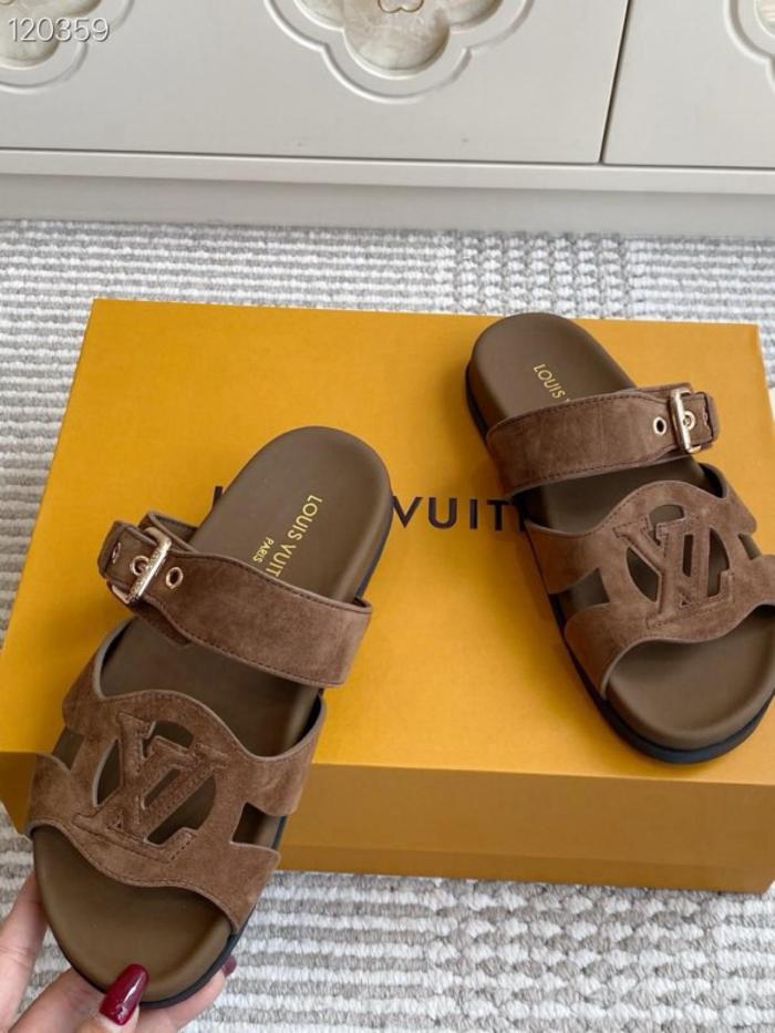 LOUIS VUITTON Isola Slide Slippers Women's Brown