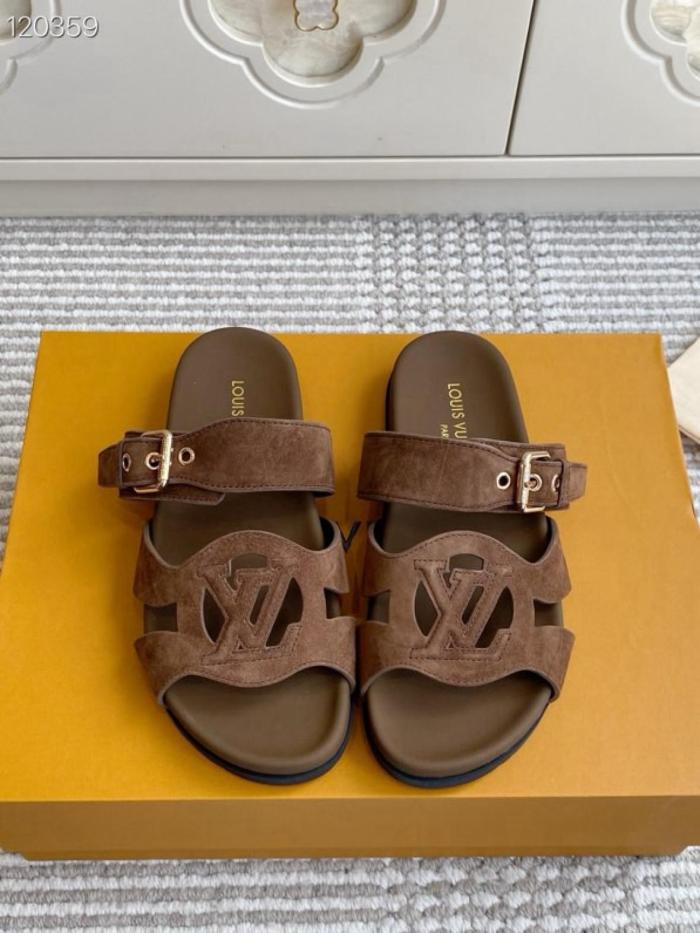 LOUIS VUITTON Isola Slide Slippers Women's Brown