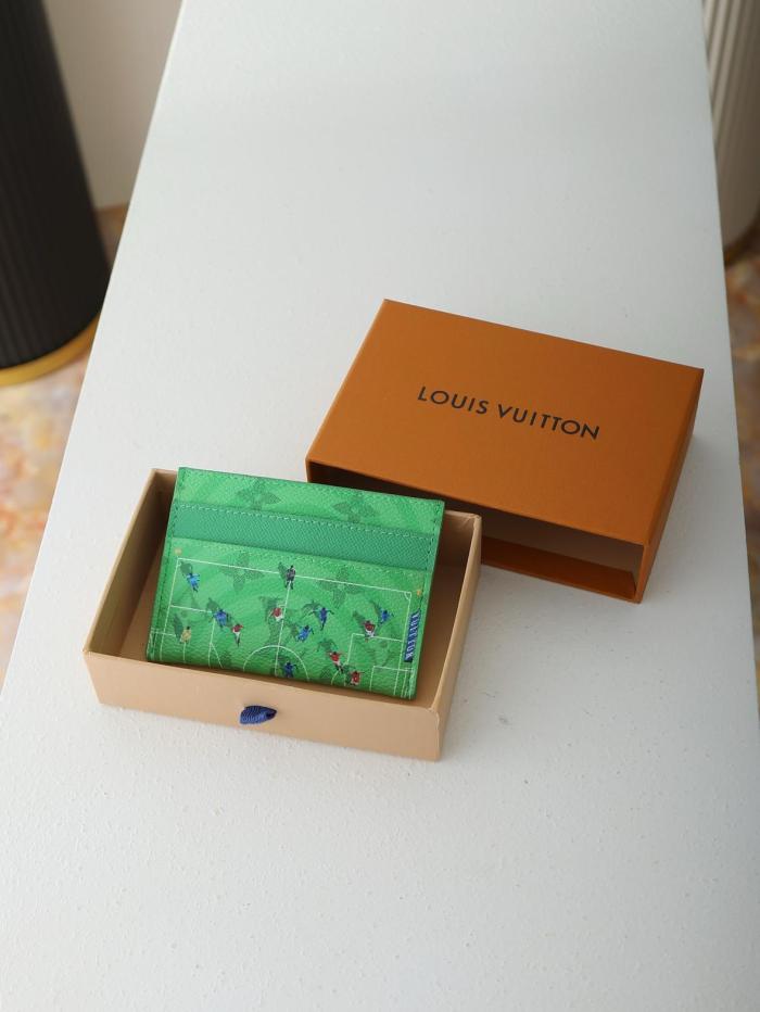 LOUIS VUITTON Coated Canvas Card Holder Men's Green