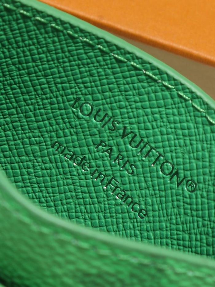 LOUIS VUITTON Coated Canvas Card Holder Men's Green