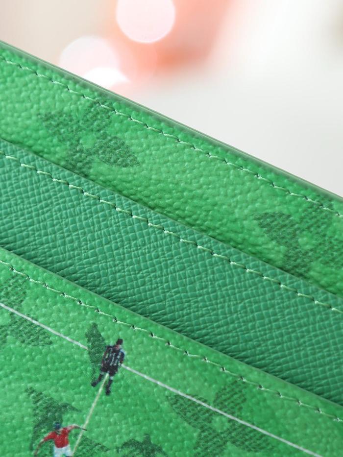 LOUIS VUITTON Coated Canvas Card Holder Men's Green