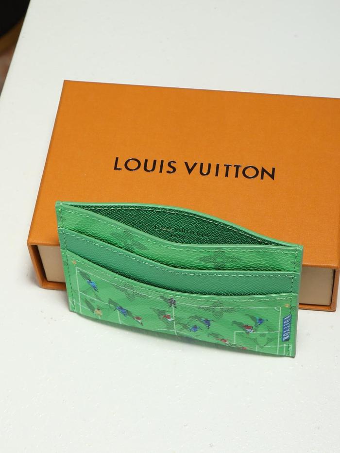 LOUIS VUITTON Coated Canvas Card Holder Men's Green