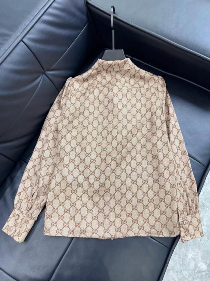 Gucci Printed Long-Sleeve Twill Shirt