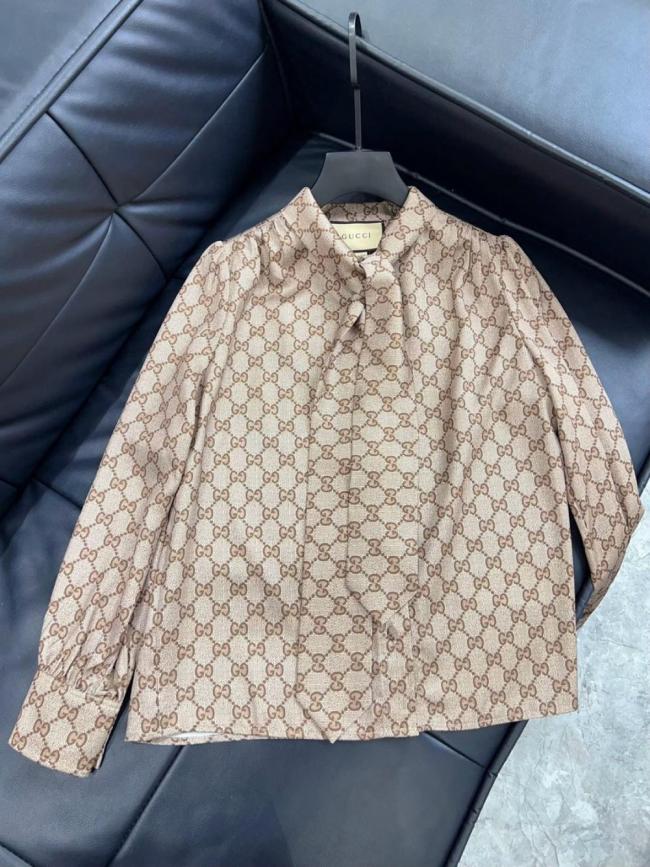 Gucci Printed Long-Sleeve Twill Shirt