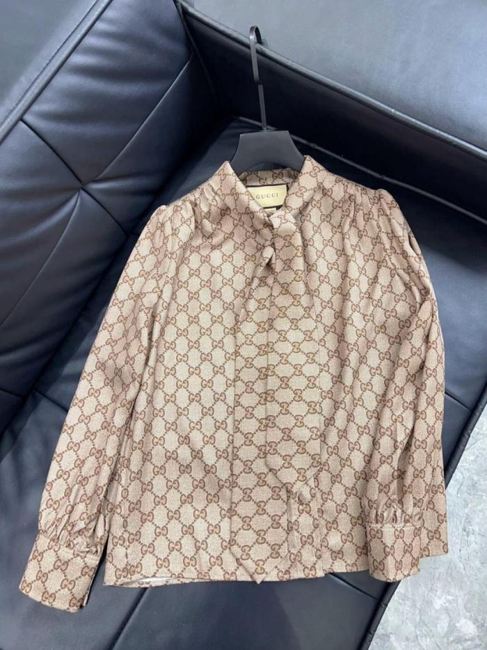 Gucci Printed Long-Sleeve Twill Shirt