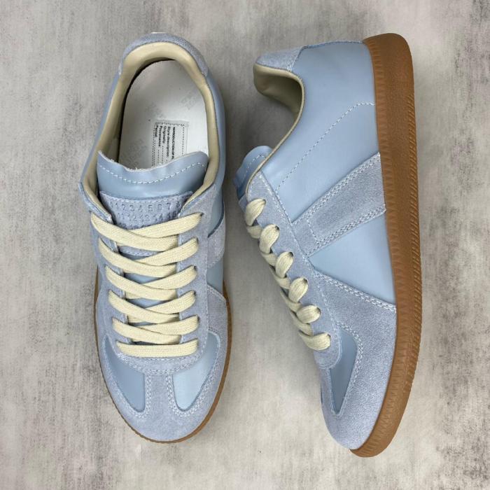 Maison Margiela Replica Leather, Suede Low top Skateboard Shoes Men's Gray