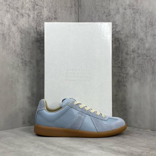 Maison Margiela Replica Leather, Suede Low top Skateboard Shoes Men's Gray