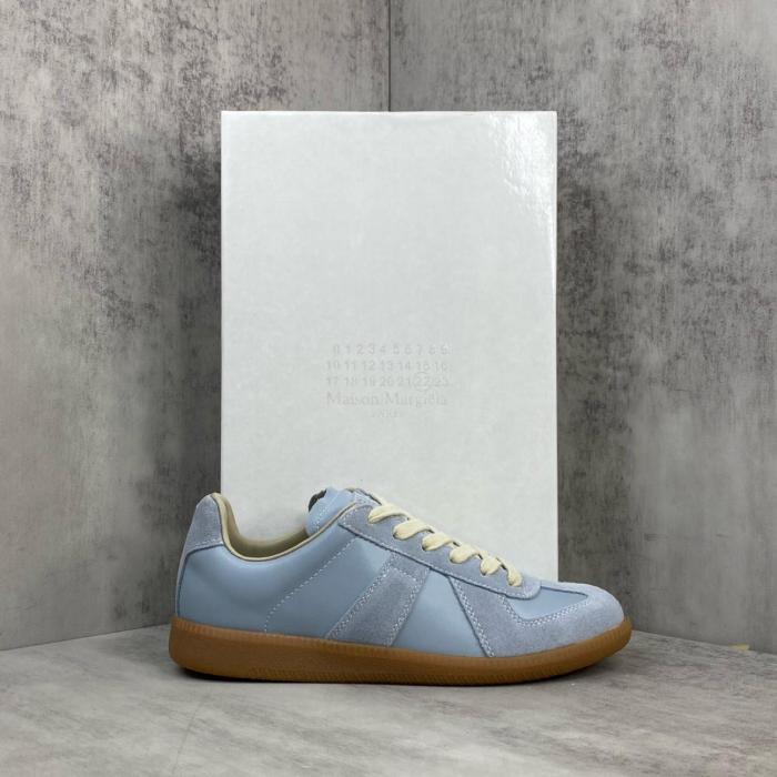 Maison Margiela Replica Leather, Suede Low top Skateboard Shoes Men's Gray