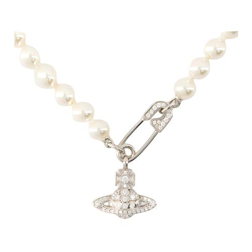 Vivienne Westwood Orb Safety pin Pearl Necklace