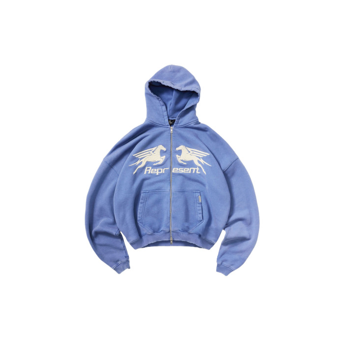 Represent 247 Sweatshirts Men's Indigo Hooded Non Detachable Moderate