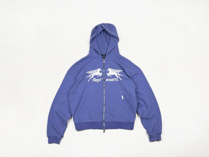 Represent 247 Sweatshirts Men's Indigo Hooded Non Detachable Moderate