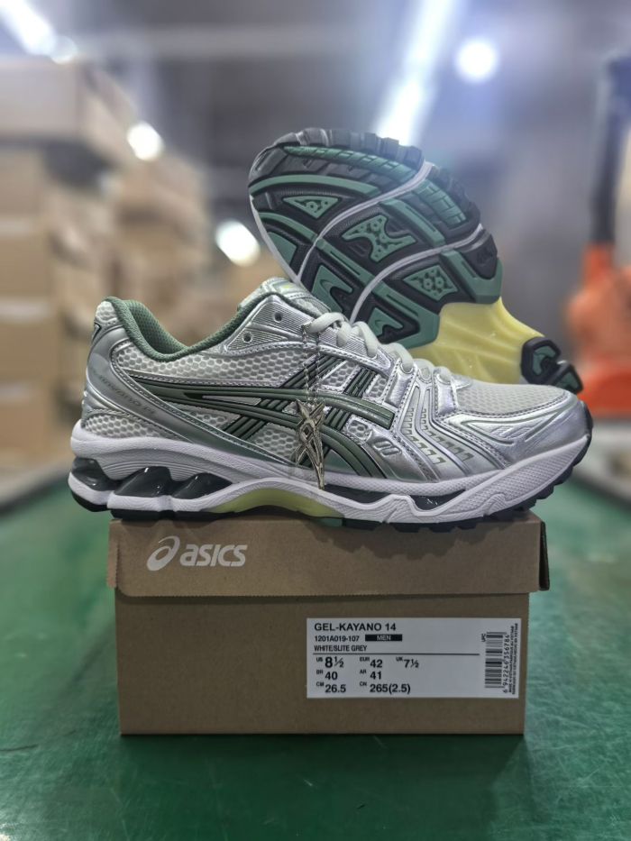 ASICS Gel-Kayano 14 White Pure Silver Slate Grey Sage